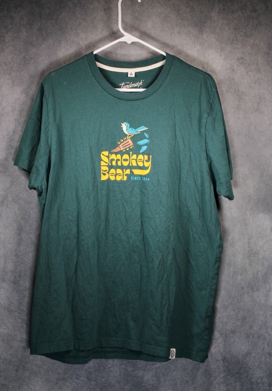 Smokey Bear Band of Forest Friends Graphic T-Shirt Mens XL Green Retro Music